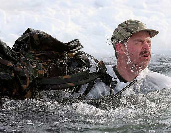 Royal Marines conducting Arctic training