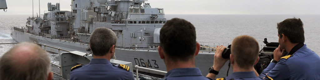 British warship at sea