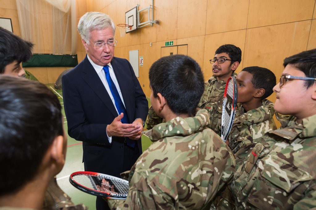 Defence Secretary visits new CCF unit at Rockwood Academy