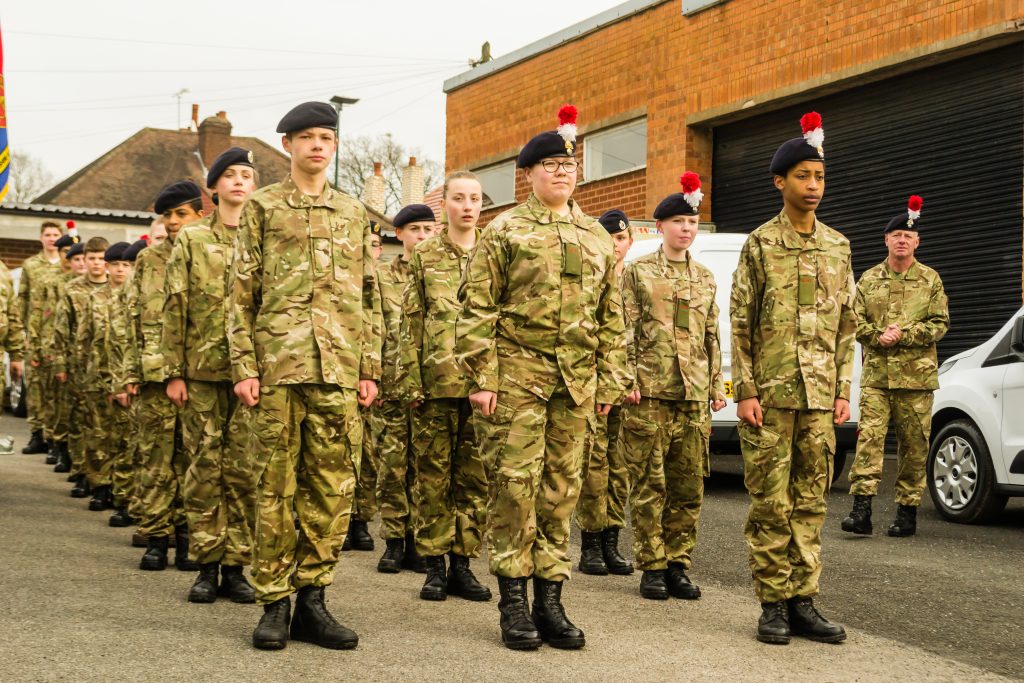 Army Cadets parading