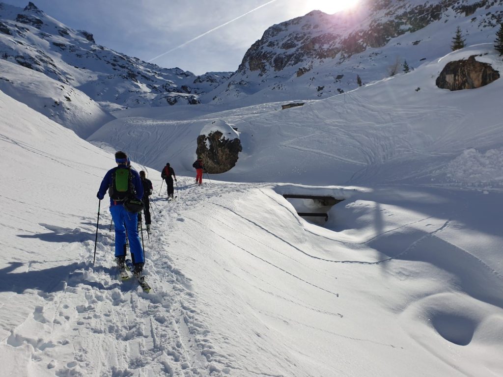 Trekking across the slopes for Ski Foundation Level 2