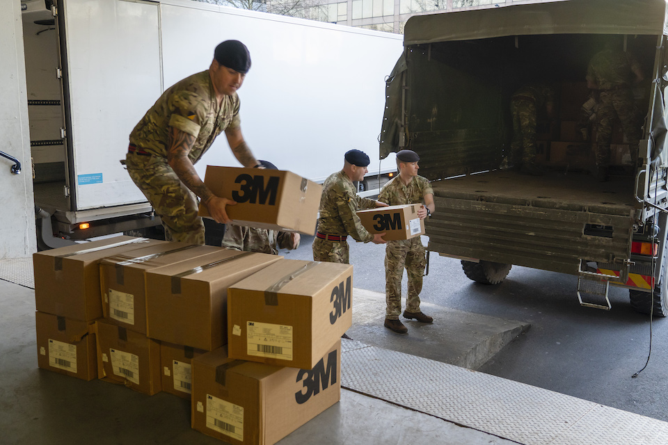 Reservists transporting supplies in aid of Covid-19