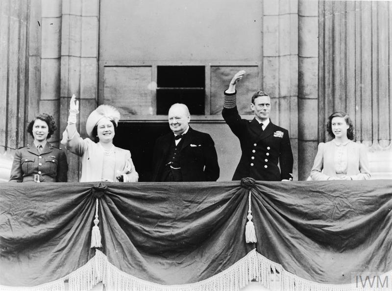 VE Day celebrations on balcony