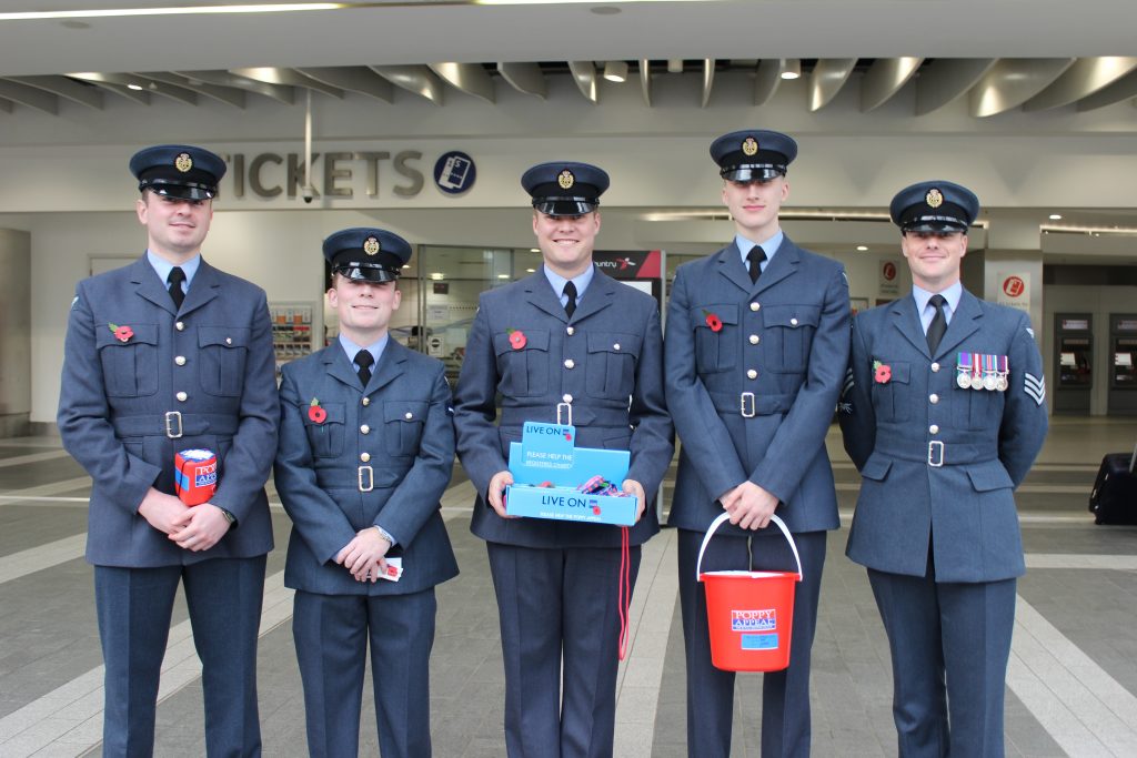 Royal Air Force collecting for Poppy Day