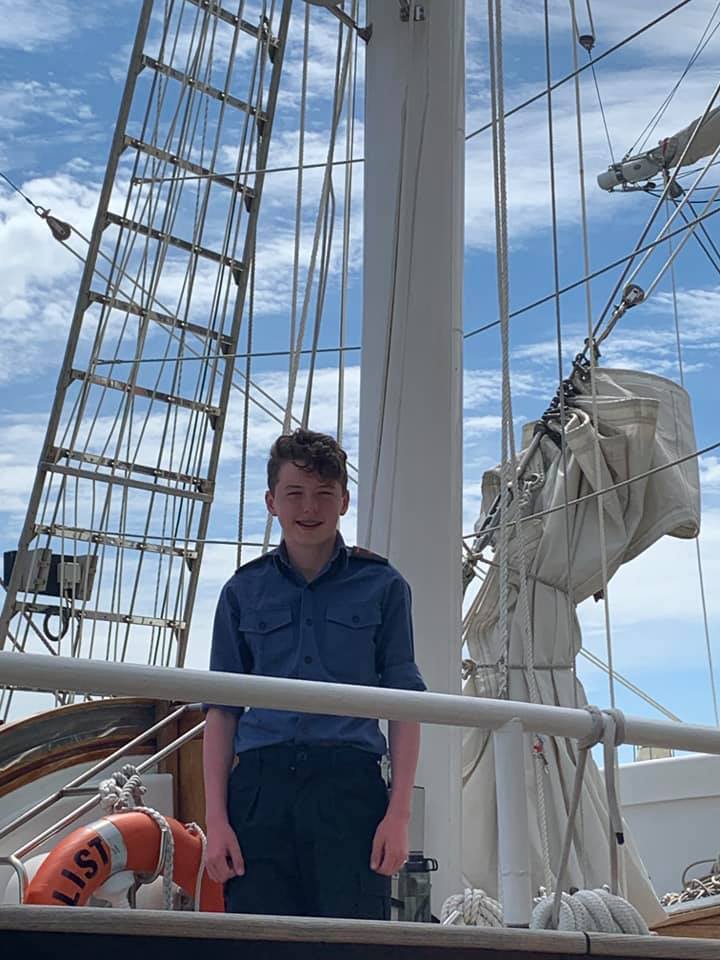 Able Cadet Nathaniel, Ross Sea Cadets onboard a ship