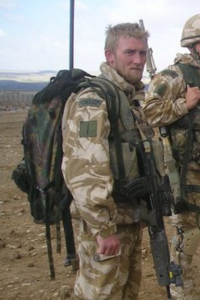 A Photograph of Chris Fraser on tour with the Royal Marine Commando