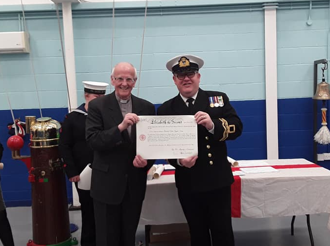 Chaplain Colin Leggate with Ross Sea Cadets