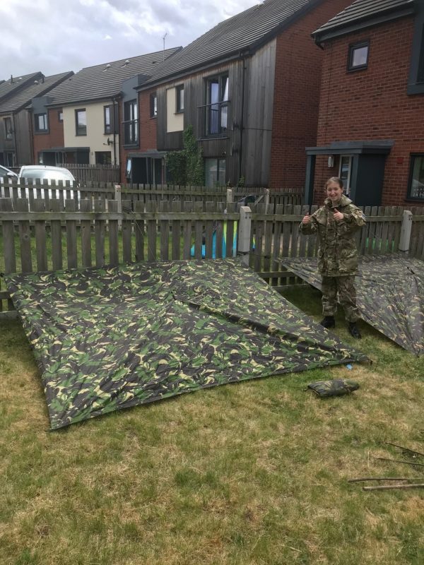 Hereford & Worcester Army Cadet Force cadet is pleased with her shelter!