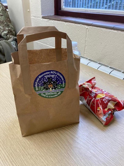 Christmas lunch came in a paper bag this year for their cadets!