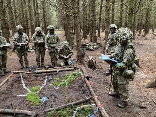 Army Reservists practice their skills in Northumberland.