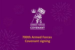 Armed Forces Covenant Infographic with fireworks