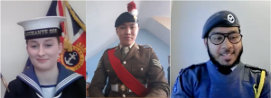 All three incoming cadets on virtual event
