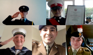 All five outgoing cadets on virtual event