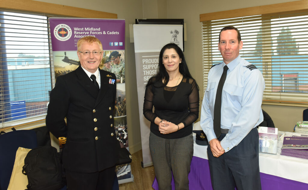 Representatives from the Royal Navy, Royal Air Force and West Midland Reserve Forces & Cadets Association are pictured at the Richardson Business Leaders event