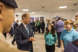 HRH talking to members of the Girls’ Brigade.