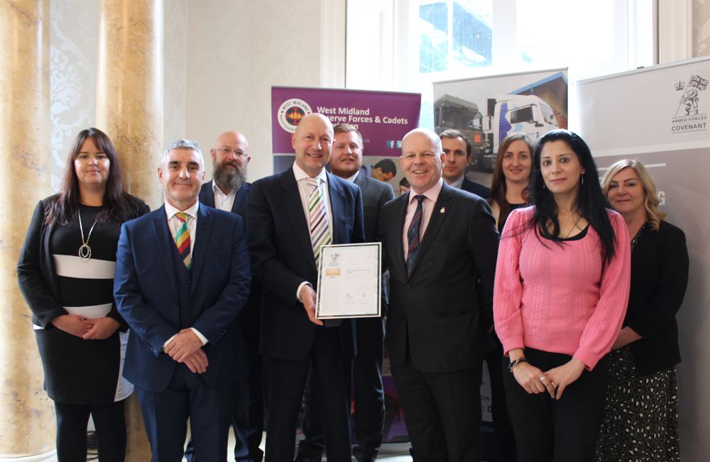 Pertemps Limited are presented with their Defence Employer Recognition Scheme Gold Award
