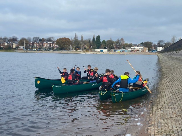The Streetly Academy CCF cadets enjoy paddling in canoes as part of their cadet training syllabus