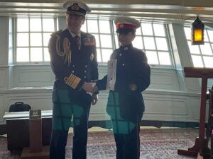 First Sea Lord and Cadet Corporal Rowley