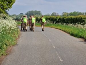 Cadets taking part in road march.