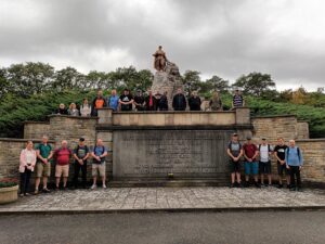Unit personnel in front of the Seelow Heights Memorial
