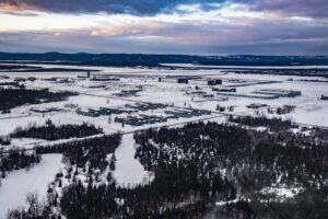 Aerial view of the camp.