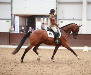 Sgt Karim competing in dressage.