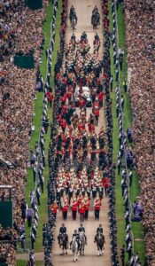 Military ceremonial procession.