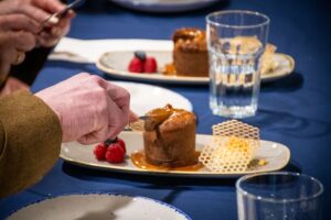 Dessert plated and on the judging table.