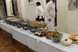 Military chefs with curry lunch.