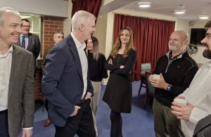 Al Carns MP talking with members of the West Midland RFCA staff.